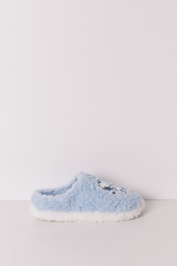 Women'secret Faux shearling closed slippers SNOOPY blue