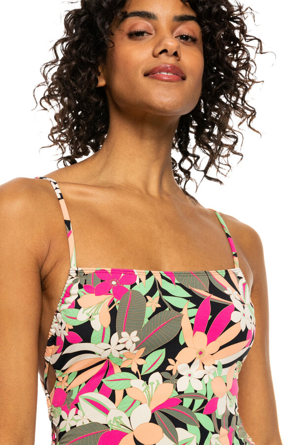Womensecret Women's one-piece swimsuit with crossed straps - Printed Beach Classics  Siva