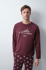 Women'secret Men's cotton long pyjamas Polar Express red