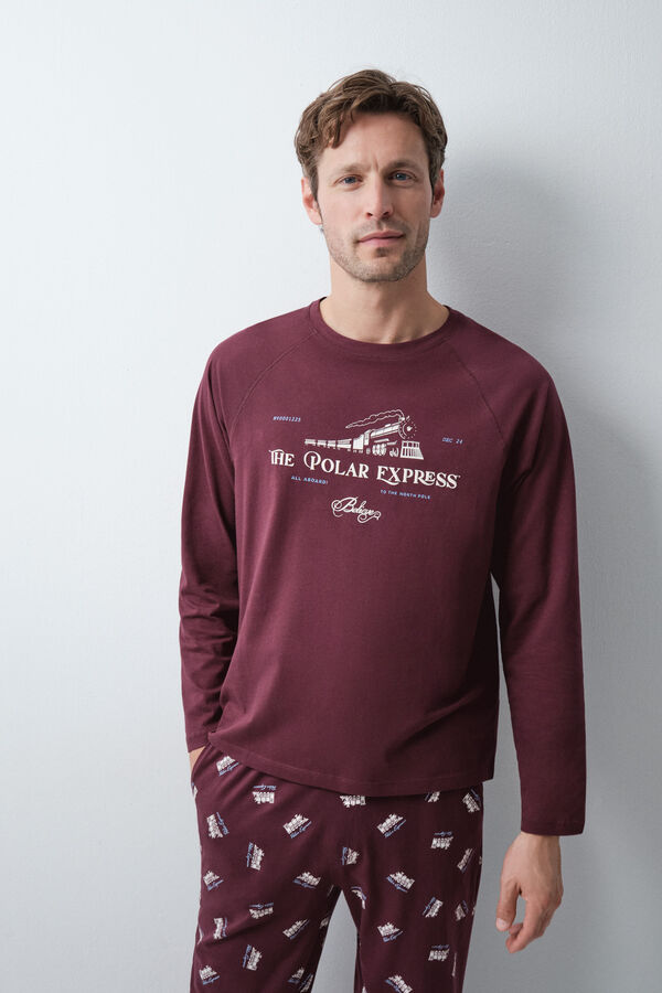 Women'secret Men's cotton long pyjamas Polar Express red