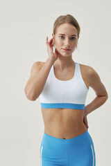 Born Living Yoga Hanae Mykonos/White crop top bleu