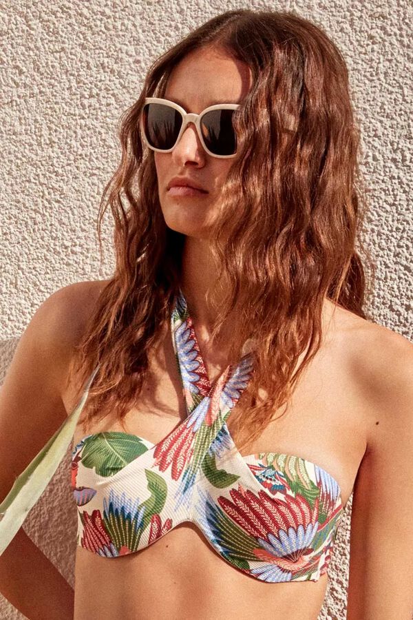 Gisela Top bikini bandeau multiposici&oacute;n blanco