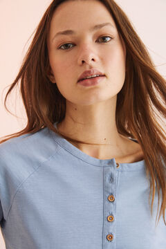 Womensecret T-shirt coton col serafino bleu clair bleu