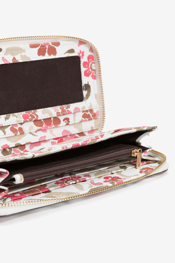 Vilanova Monedero Efecto Piel Floral rosa
