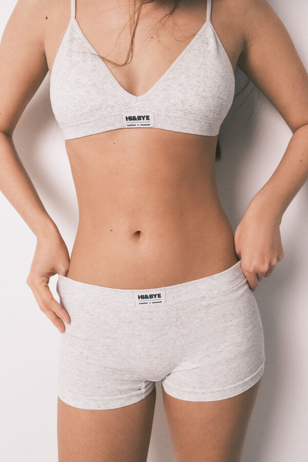 HI&BYE Grey seamless boxer panty grey