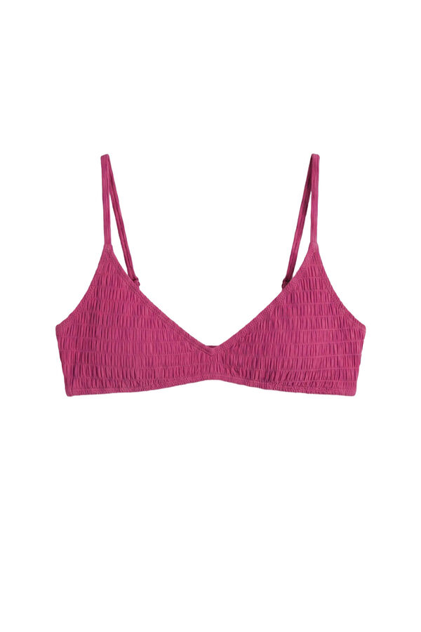 Women'secret Magenta smock triangle bikini top pink