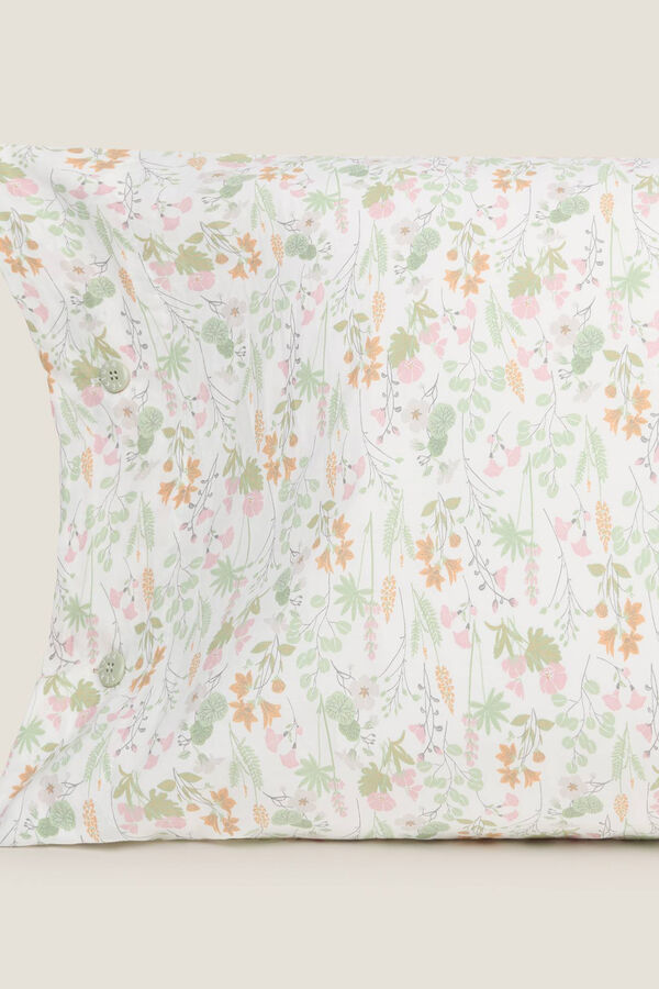 Womensecret Floral cotton pillowcase Kaki