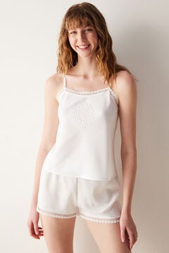 Womensecret Bridal Lacy Lace White Athlete Pajama Top white