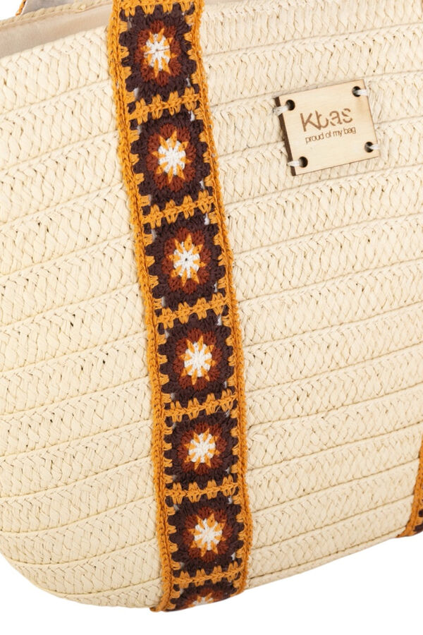 Kbas Sac cabas en fibre naturelle marron