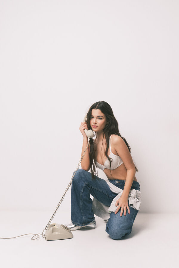 HI&BYE Grey cotton push-up bra grey