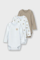 Name it Set 3 bodys osito bebé neutro gris