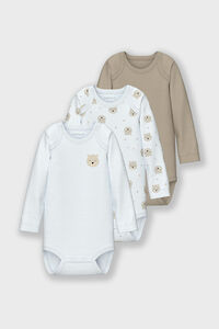 Name it Set mit 3 neutralen Baby-B&auml;ren-Bodys