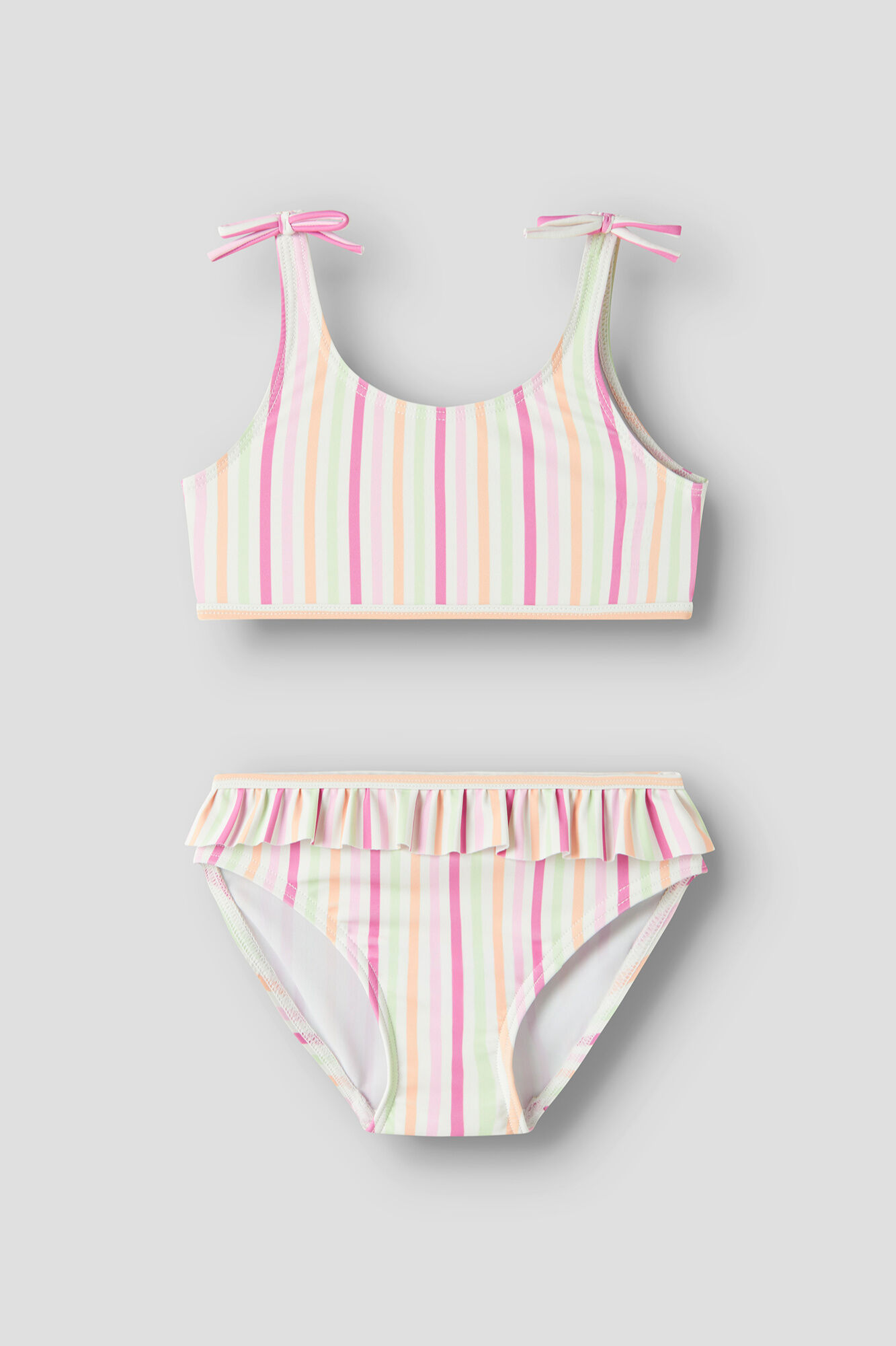 Name it M&auml;dchen-Bikini mit Streifen, Schleife und R&uuml;schen"