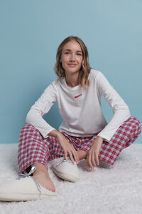 HI&BYE Dugi bokserski šorc 100% pamuk karo viki crven.