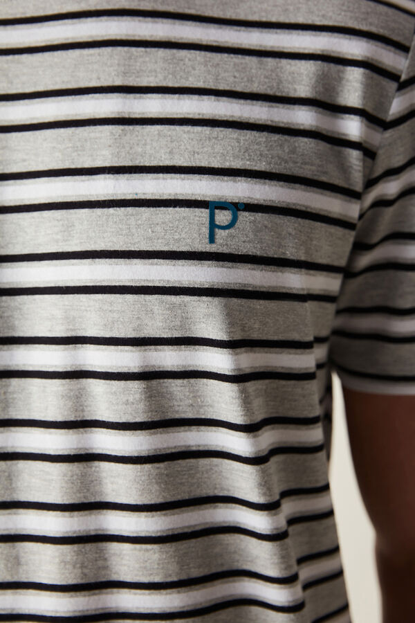 Womensecret Men's white striped pajama set imprimé