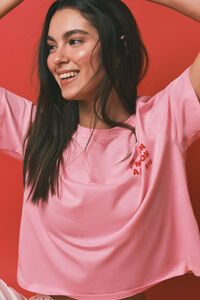 HI&BYE Pijama largo 100% algod&oacute;n estampado rosa