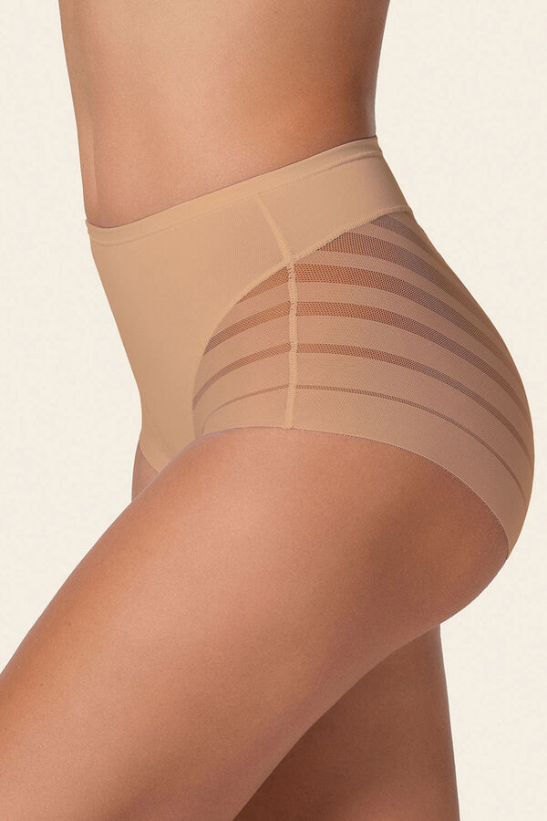 Leonisa Braga faja cl&aacute;sica con control moderado de abdomen y bandas en tul beige