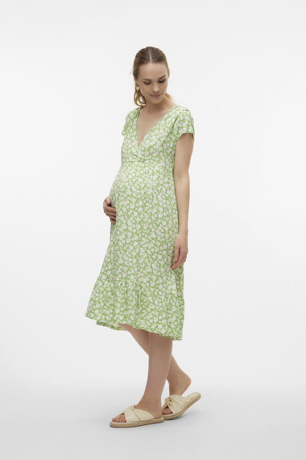 Womensecret Midi-Kleid Maternity und Stillzeit  Grün