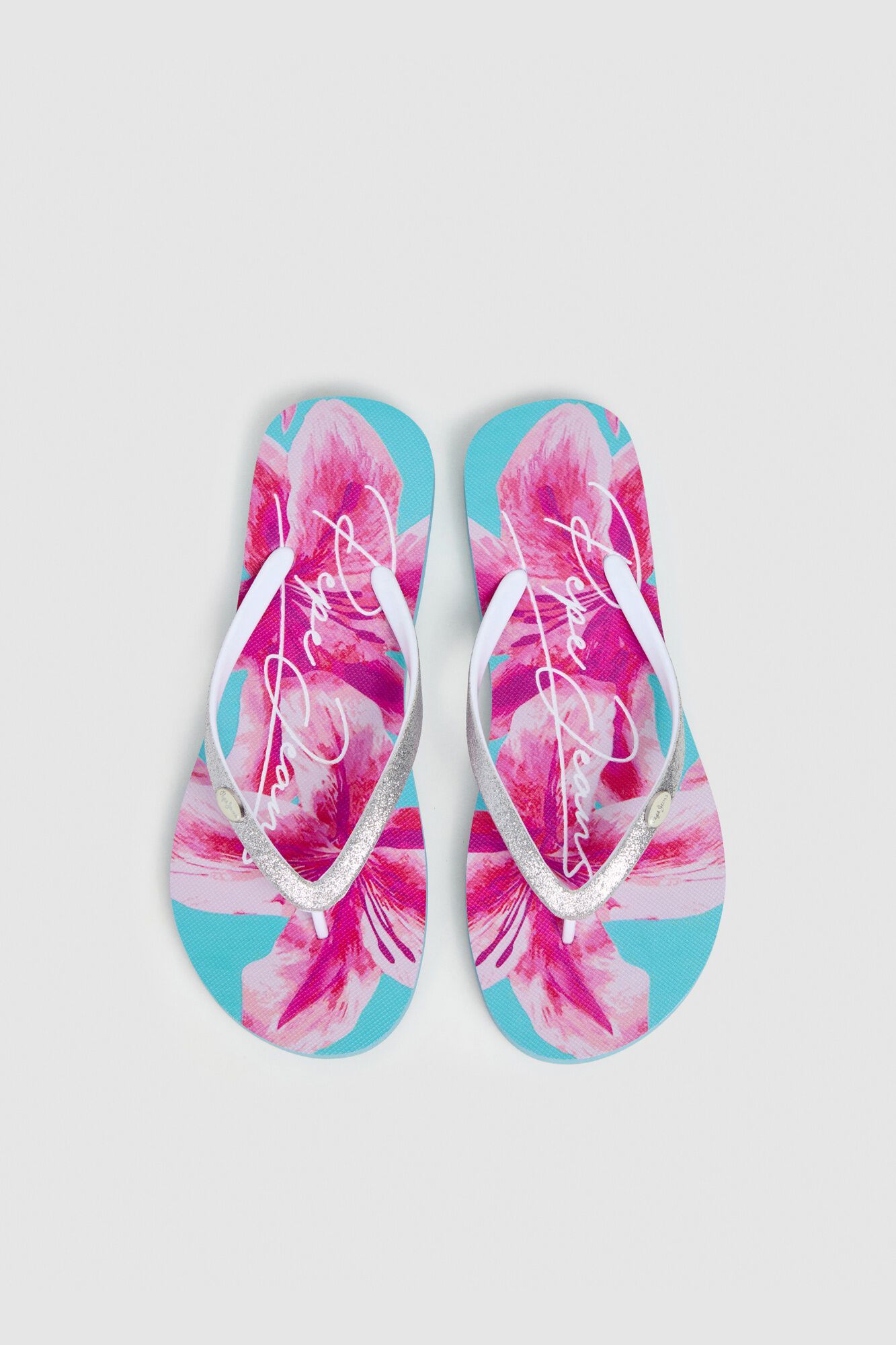 Pepe Jeans Chinelos de brilho com motivo floral