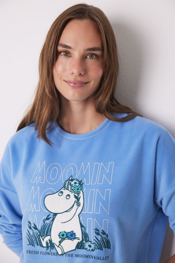 Womensecret Moomin soft fleece long pyjamas blue