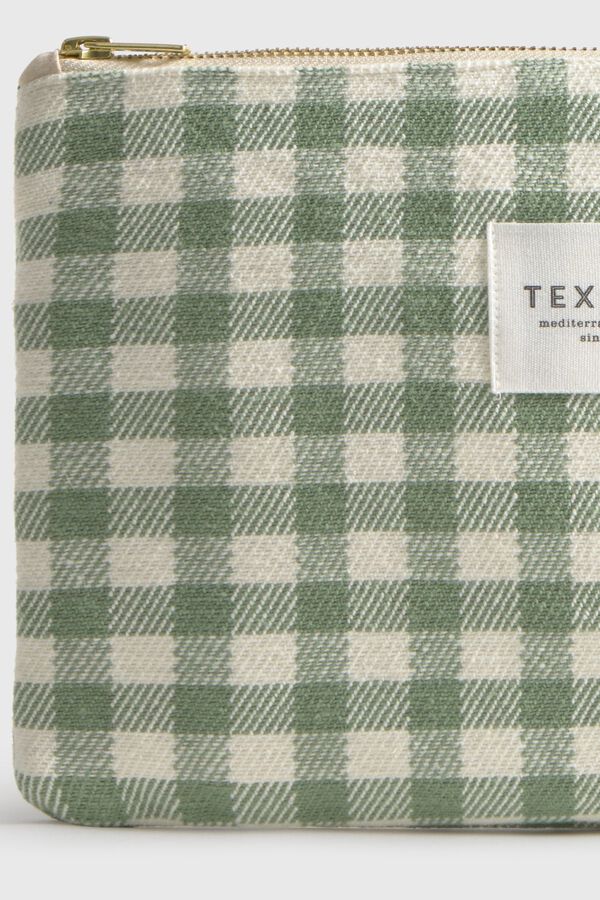 Textura Neceser cuadrito vichy verde