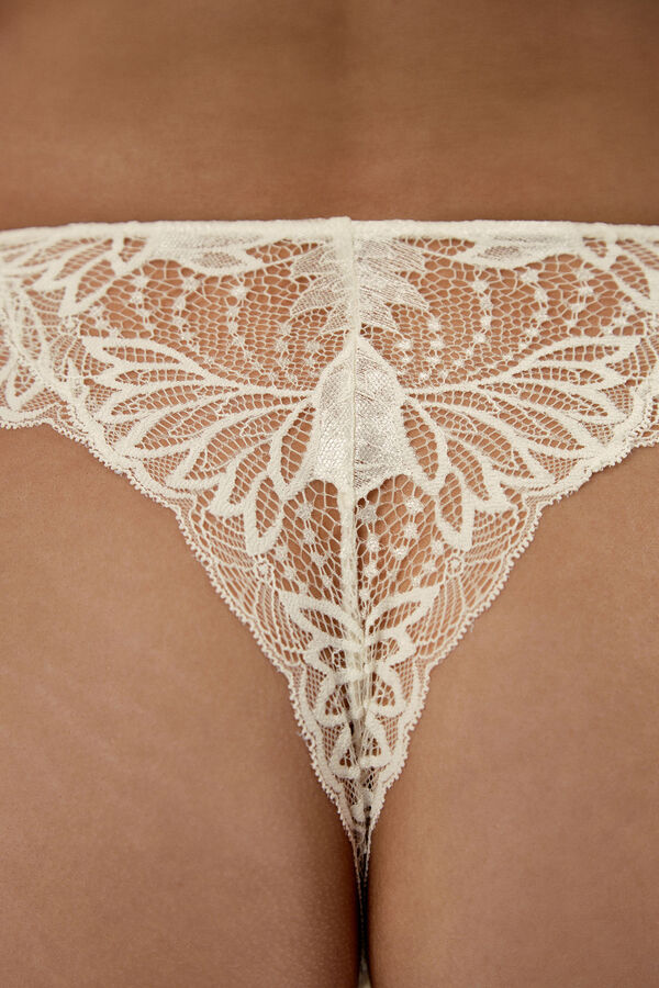 Womensecret Eleanor Gardenia lace Brazilian panty Bež