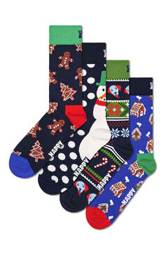 Womensecret 4er-Pack Socken mit weihnachtlichen Motiven Blau