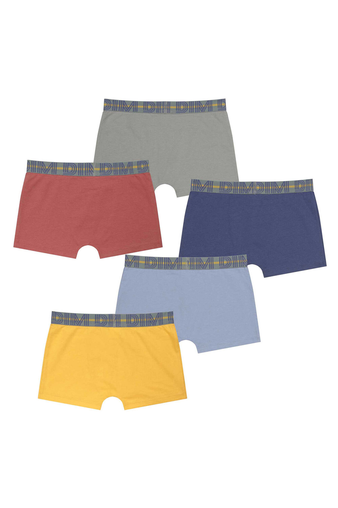 DIM Pack de 5 boxers de ni&ntilde;o de algod&oacute;n en varios colores