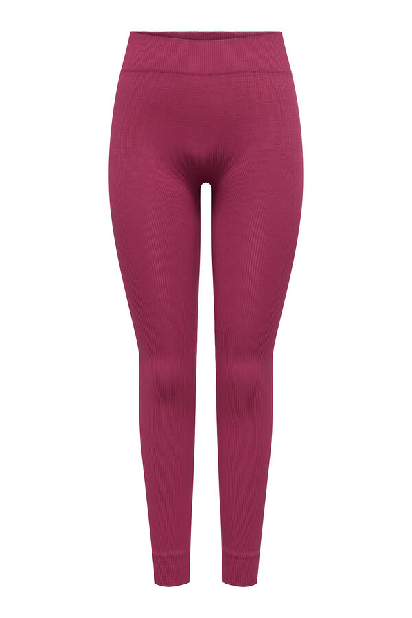 Only Play Leggings com nervuras de cintura alta sem costura rosa