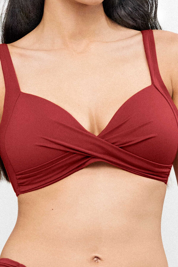 Gisela Klassisches Bikini-Top mit Wickel-Effekt Rot
