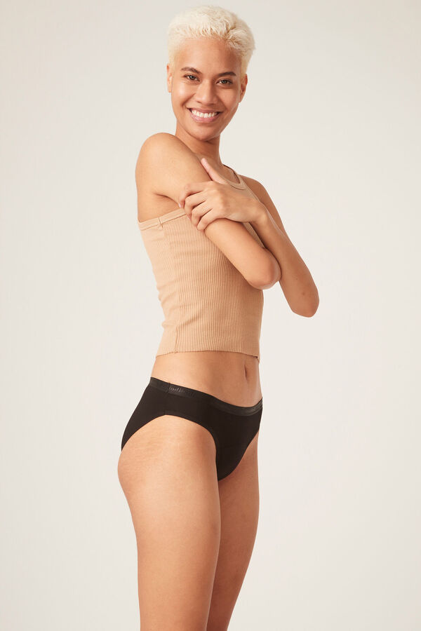 Womensecret Classic black bamboo period panties – moderate to heavy absorption Crna