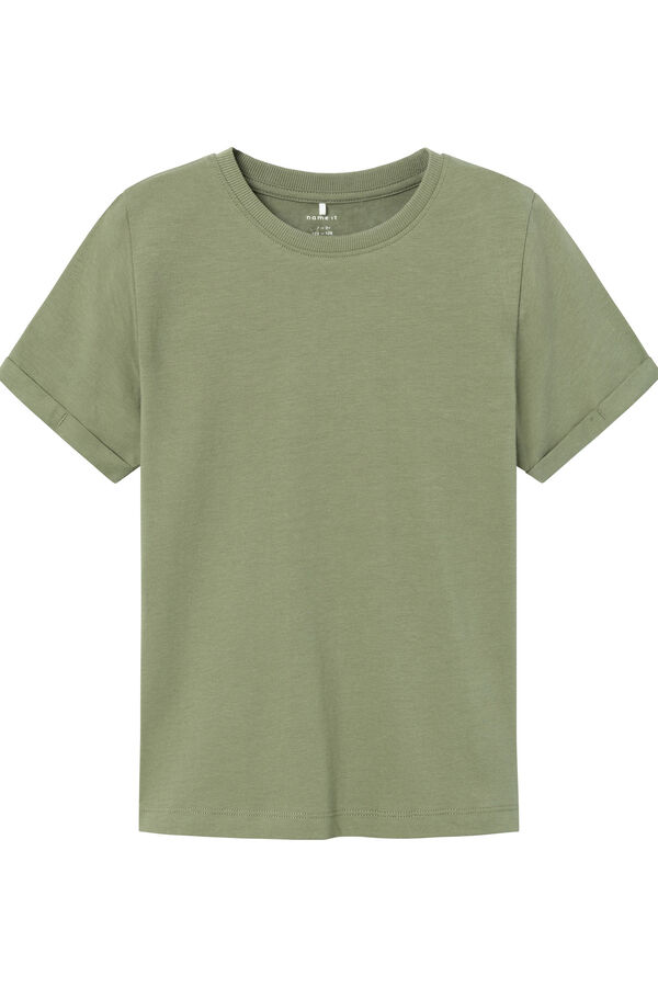 Womensecret Boys' short-sleeved slogan T-shirt vert