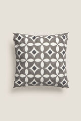 Textura Capa de almofada bordada cinzento