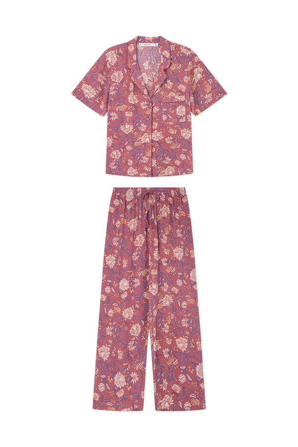 Womensecret Marron classic boho print pyjamas brown
