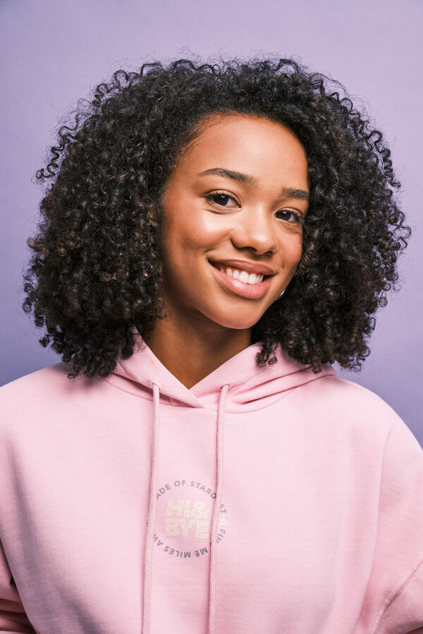 HI&BYE Pink fleece hooded sweatshirt pink