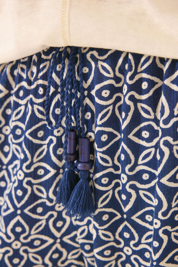 Women'secret Stamp print Capri trouser blue