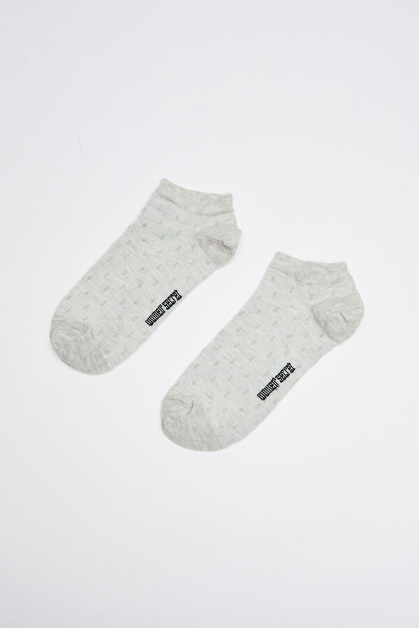 Womensecret Grey cotton ankle socks grey