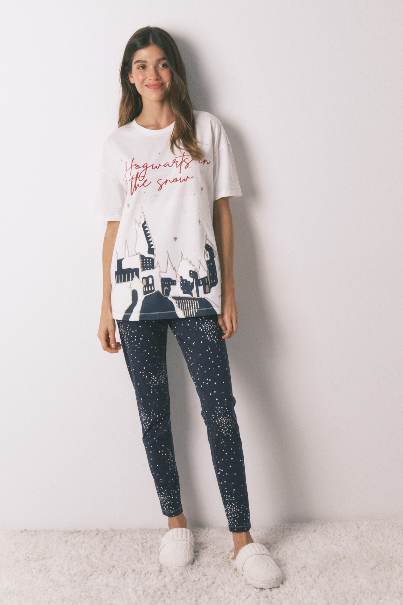 Women'secret Long pyjamas 100% cotton Hogwarts print