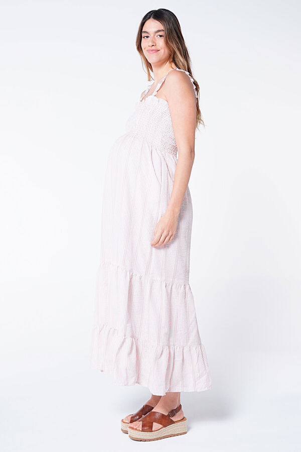 Womensecret Striped maternity nursing maxi dress rózsaszín