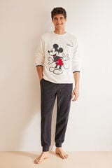 Womensecret Men's fleece Mickey Mouse pyjamas grey