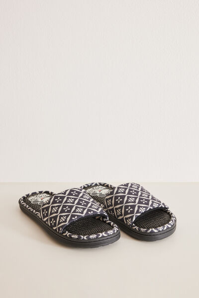 Womensecret Mickey ethnic print slippers noir