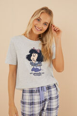 Womensecret Pyjama 100 % Baumwolle Mafalda Grau