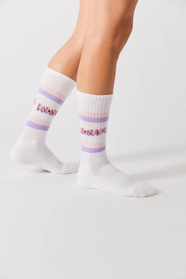 Womensecret Besocks men's high socks in organic cotton Weiß