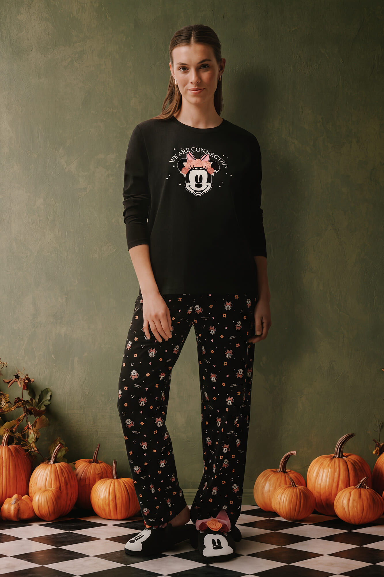 Women'secret Pyjama long en coton Minnie Halloween