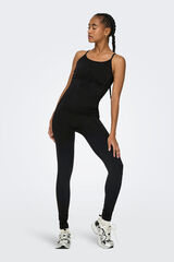 Womensecret Seamless black jumpsuit with straps Crna