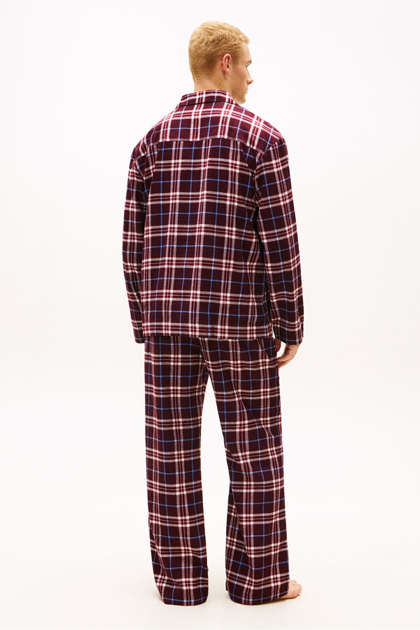 Tommy Hilfiger Pijama Franela a cuadros burdeos