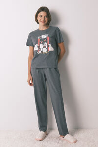Women'secret Long pyjamas 100% cotton grey Pingu