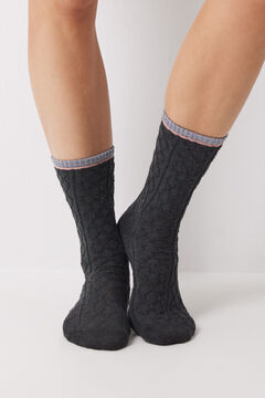 Womensecret Long black lurex socks grey