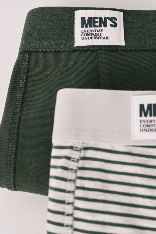 Women'secret Green and striped 2-pack boxers green