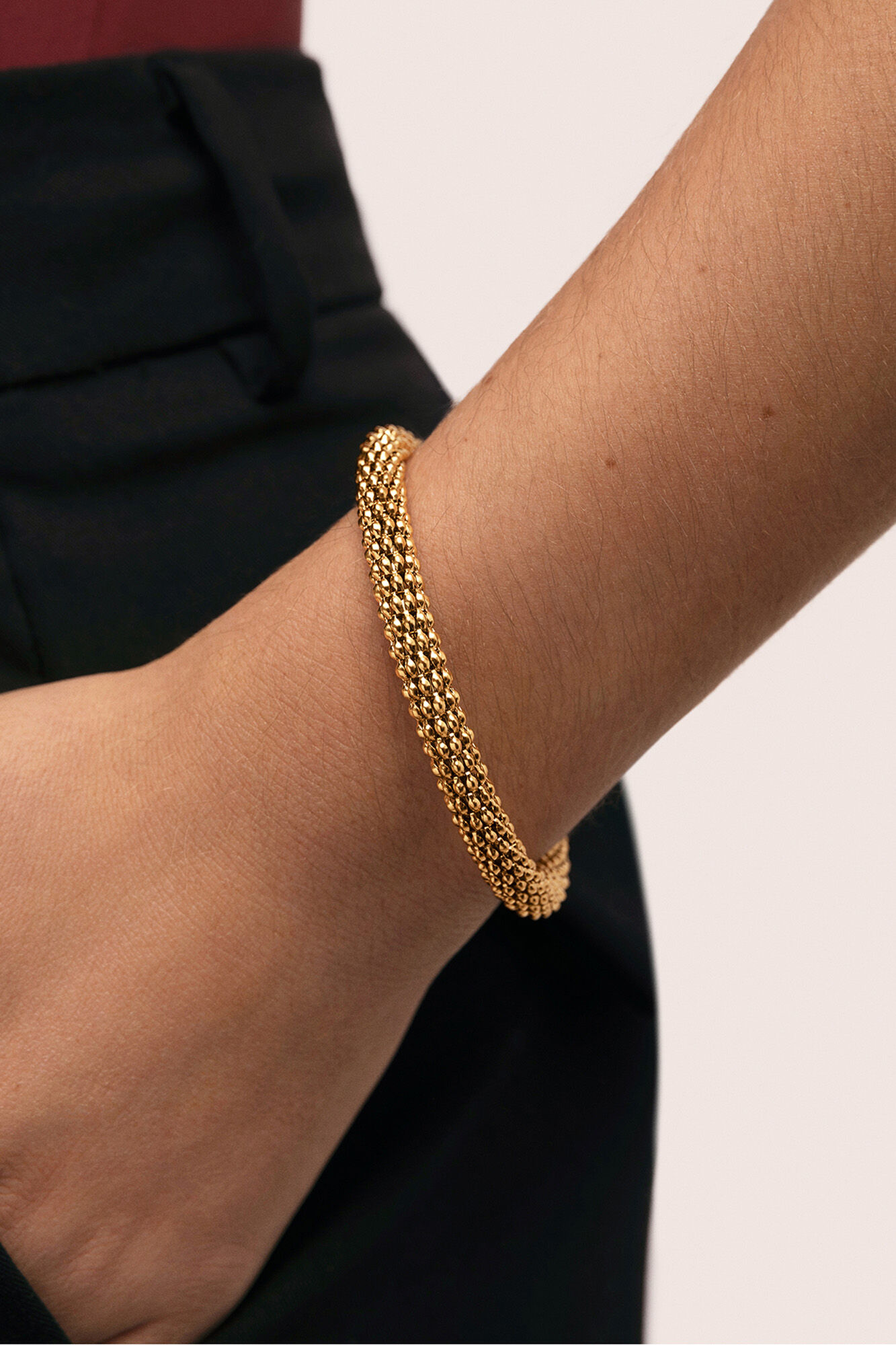 Singularu Gold Plated Steel Disc Bracelet